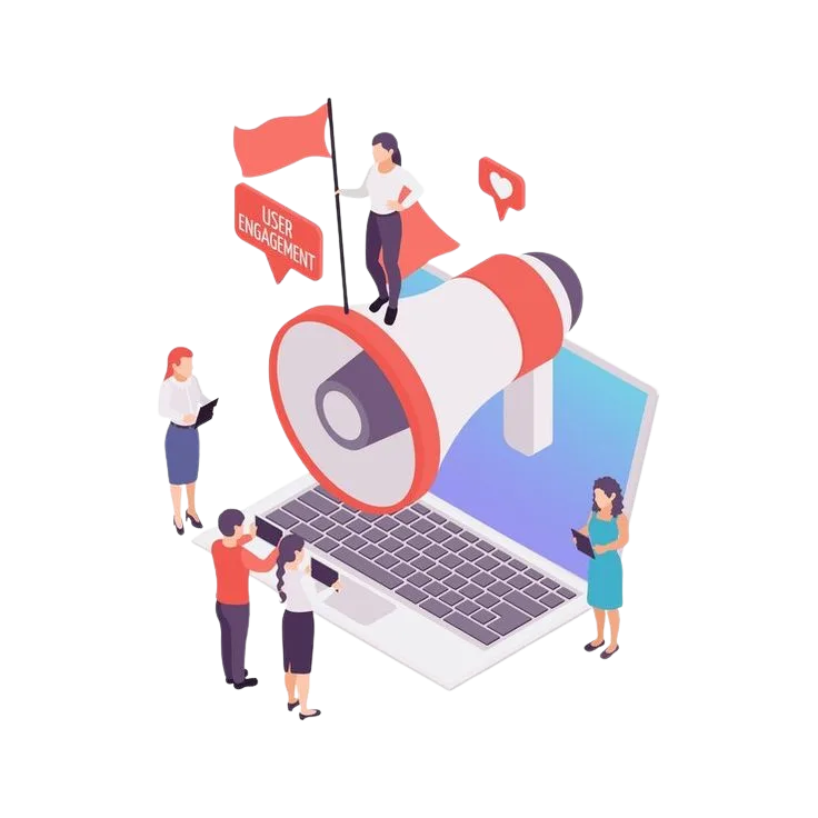 Lead generation campaign illustration showing online lead capture and customer enquiry management